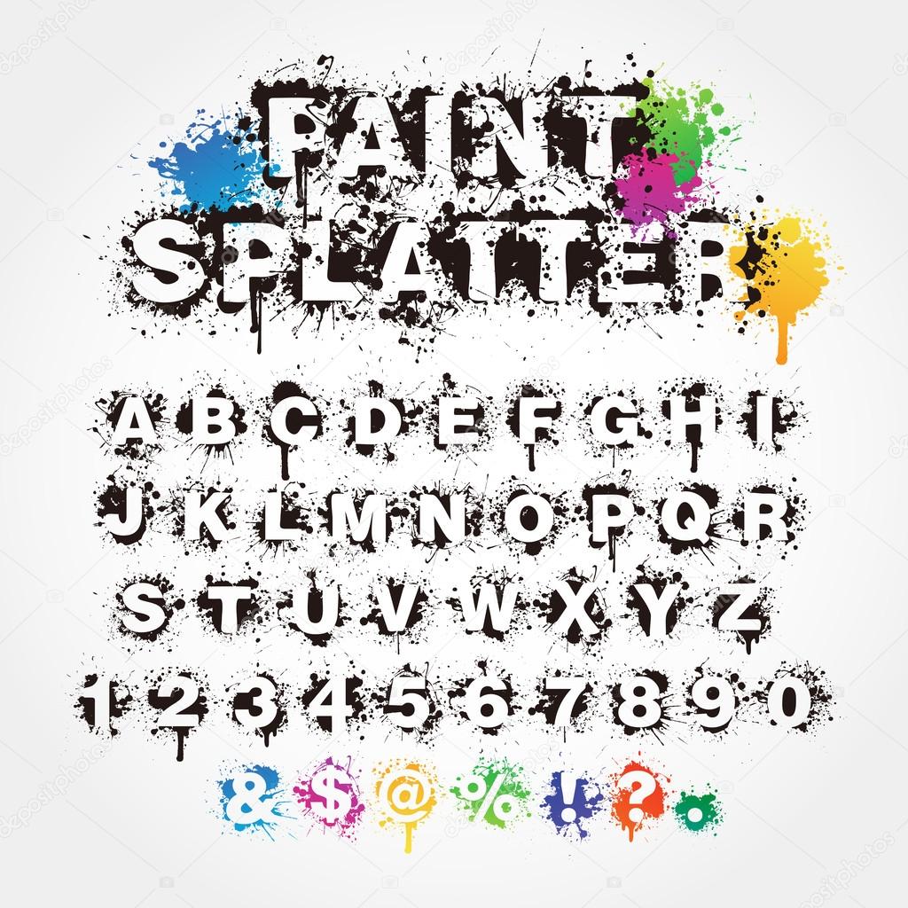 Paint Splatter Alphabet Stock Vector Image by ©vectorfrenzy 39019413