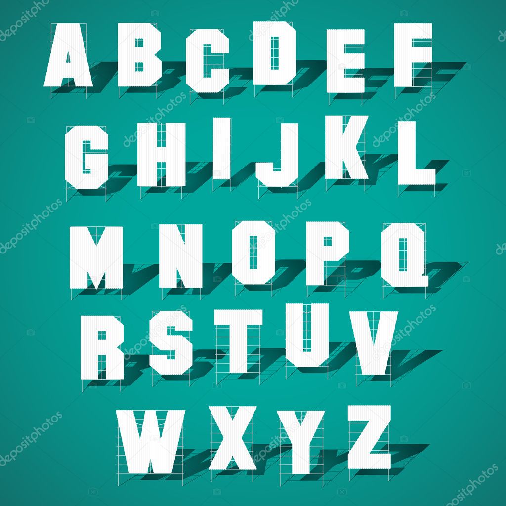 Vector set of large sign letters