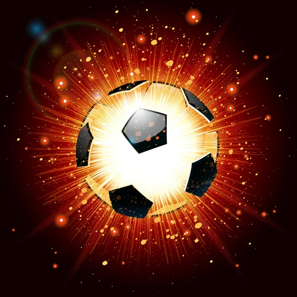 Vector illustration of a soccer ball explosion — Stock Vector