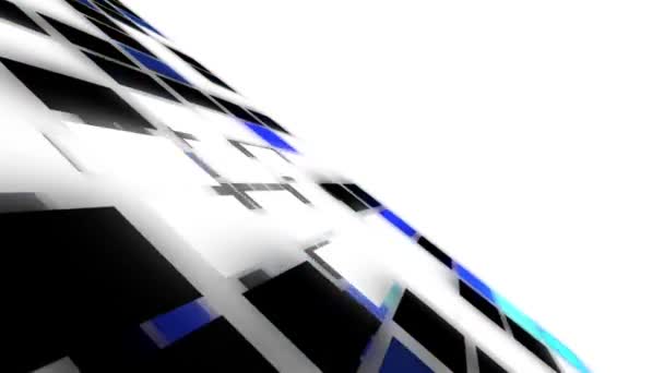 Abstrakt kvadratisk animasjon - flygende kvadraters bevegelsesbakgrunn – stockvideo