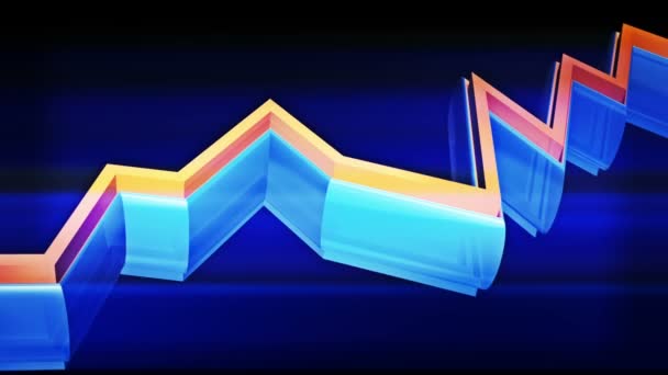 3d crescente gráfico de negócios transparente, gráfico de crescimento dos mercados — Vídeo de Stock