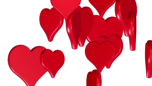 létající srdce, svatební pozadí, Valentýn, červená láska srdce, alfa matný