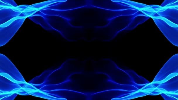 abstrakter Hintergrund, blaue sanfte Bewegung fließende Animation auf schwarzem Hintergrund