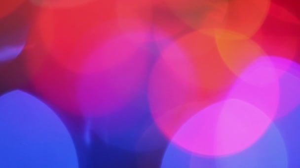 Fond rouge bleu abstrait - lumières défocalisées, effet bokeh lumière floue — Video