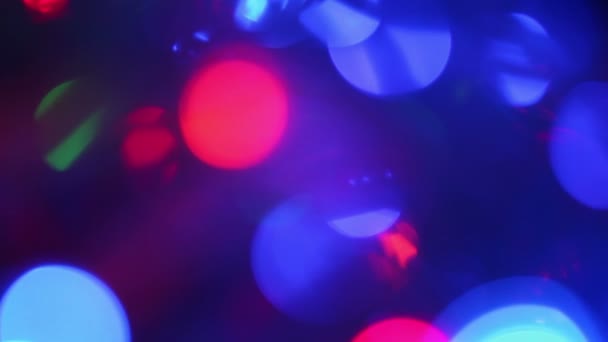Fond rouge bleu abstrait - lumières défocalisées, effet bokeh lumière floue — Video