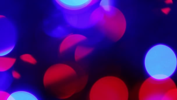 Latar belakang biru merah abstrak - lampu yang tidak fokus, efek memantul cahaya kabur — Stok Video
