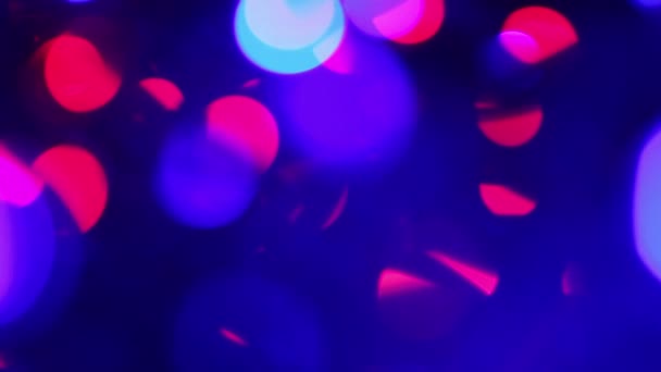 Abstract red blue background - defocused lights, blurred light bokeh effect — Stock Video