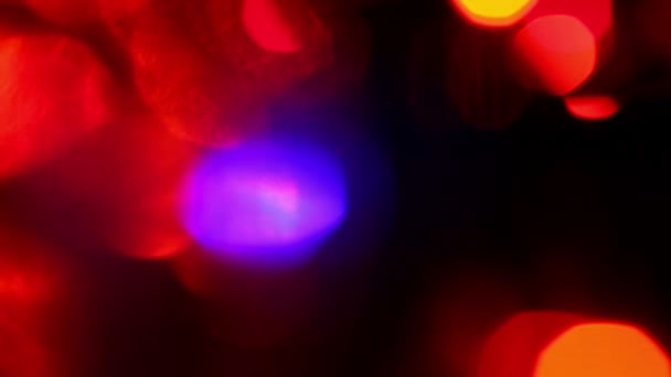 Red defocused lights, abstract red motion backgrounds, blurred light bokeh effect — Stock Video