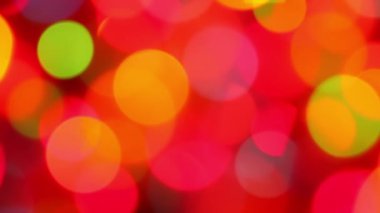 Kırmızı defokus ışıkları, soyut kırmızı hareket arka planlar, bulanık ışık bokeh etkisi
