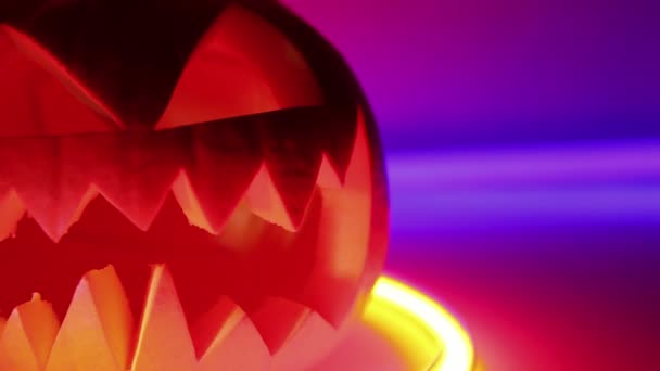 Halloween pumpkin, horreur effrayant jack o lanterne — Video