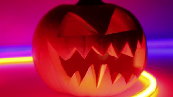 Zucca, Halloween horror spaventoso jack o lanterna — Video Stock