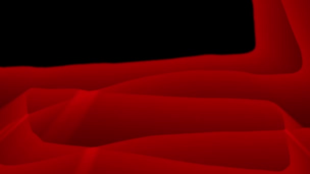 Animations rouge et noir de milieux avec des volants de lumières abstraits, espace copie — Video