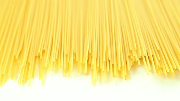 Italian pasta spaghetti on white background — Stock Video