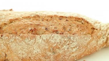 Beyaz arka plan üzerinde unlu ekmek