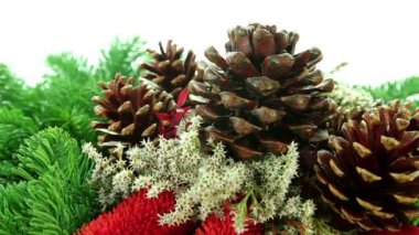 xmas ağacı dalı ile güzel geleneksel Noel dekorasyon arka plan