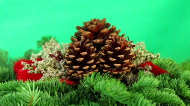 xmas ağacı dalı ile güzel geleneksel Noel dekorasyon arka plan