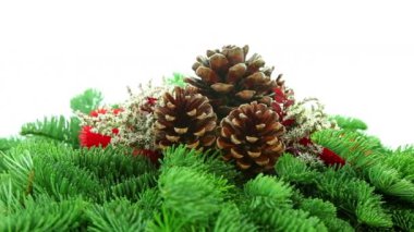 xmas ağacı dalı ile güzel geleneksel Noel dekorasyon arka plan