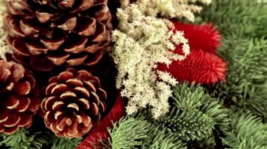 xmas ağacı dalı ile güzel geleneksel Noel dekorasyon arka plan
