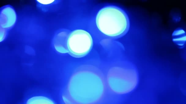Luces azules borrosas, fondo de movimiento — Vídeo de stock