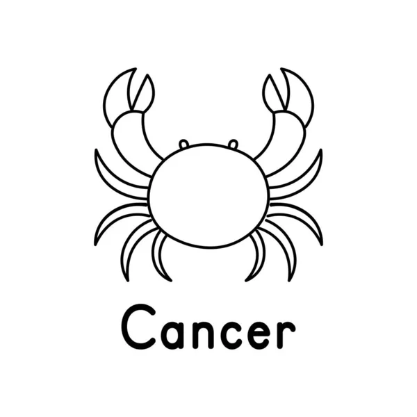 Zodiac Sign Cancer Line Style Icon White Background Vector — Stock Vector