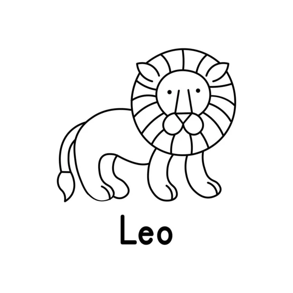 Znak Zodiaku Leo Styl Linii Ikona — Wektor stockowy