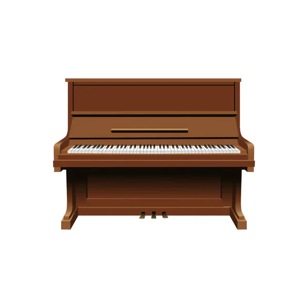 Vitt Piano Isolerad Vit Bakgrund Musik Tangentbord Instrument Vektor Illustration — Stock vektor