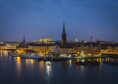 riddarholmen, gece, stockholm, İsveç.