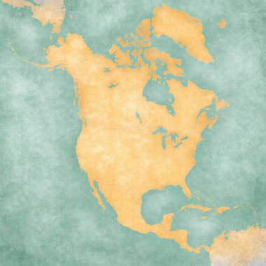 Kuzey Amerika - boş harita (Vintage serisi)