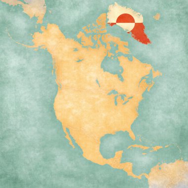 Map of North America - Greenland (Vintage Series)