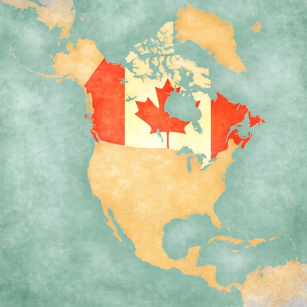 Mappa del Nord America - Canada (Vintage Series ) — Foto Stock