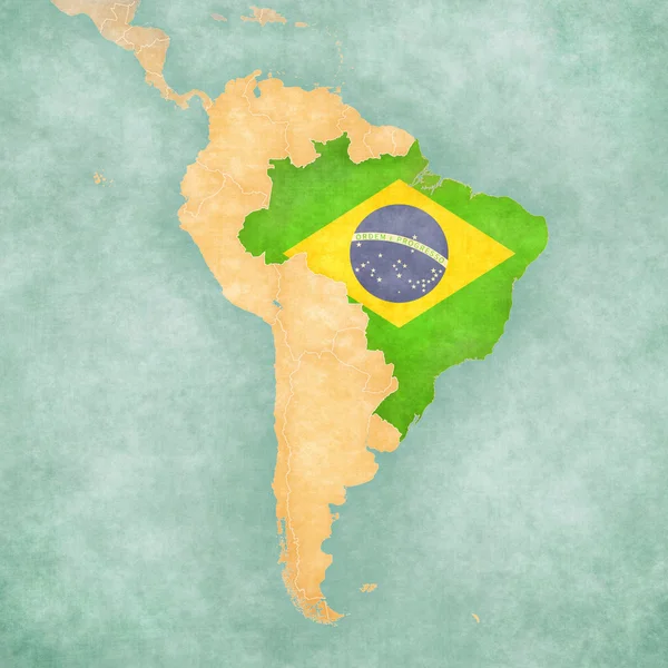 Map of South America - Brazil (Vintage Series) — Stock Photo, Image