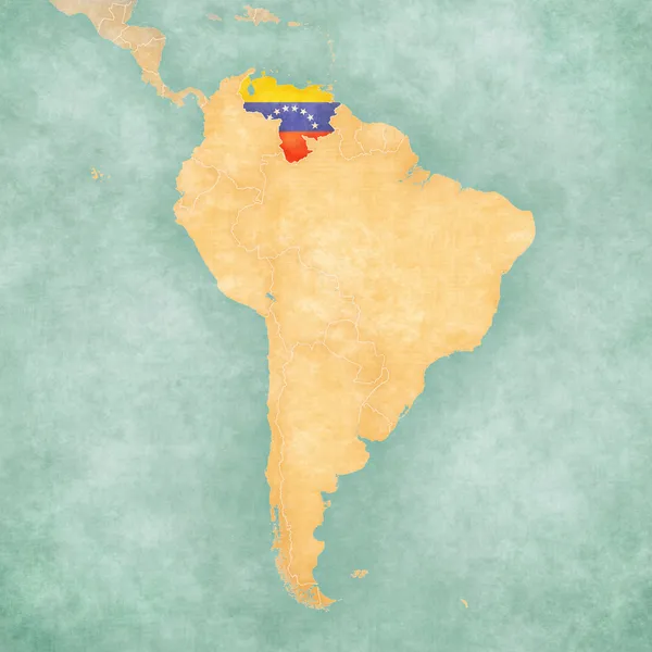 Kaart van Zuid-Amerika - Venezuela (Vintage Series) — Stockfoto