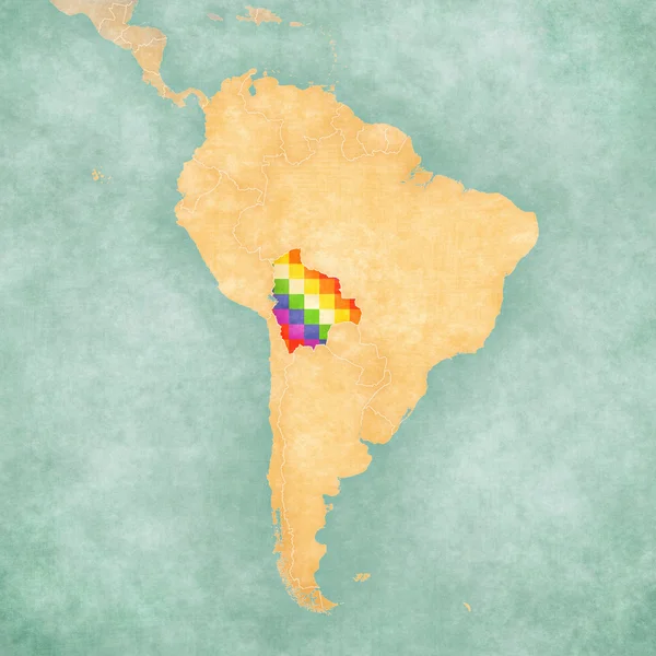 Kaart van Zuid-Amerika - Bolivia (Vintage Series) — Stockfoto