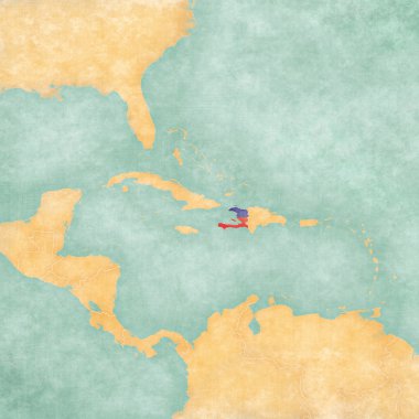 Caribbean - Haiti (Vintage serisi Haritası)