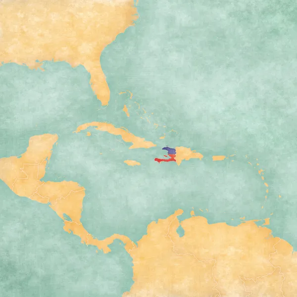 캐리 비안-아이티 (빈티지 시리즈의 지도) — 스톡 사진