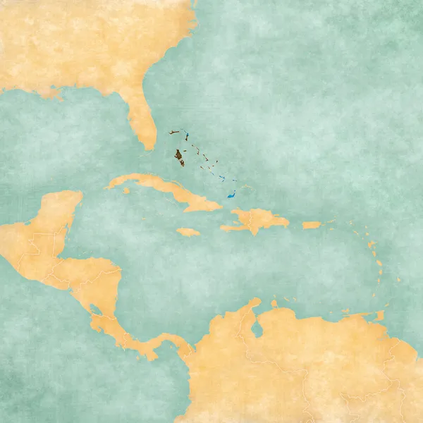 Mapa do Caribe - Bahamas (Série Vintage ) — Fotografia de Stock