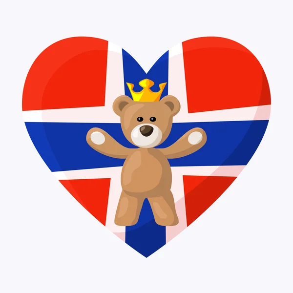 นอร์เวย์ Royal Teddy Bear — ภาพเวกเตอร์สต็อก