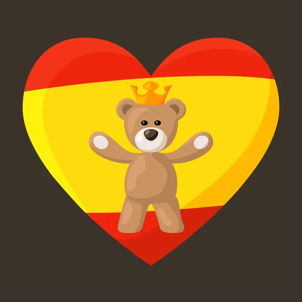西班牙皇家泰迪熊 — 图库矢量图片