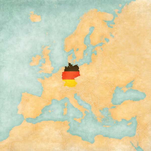 Mappa dell'Europa - Germania (Vintage Series ) — Foto Stock