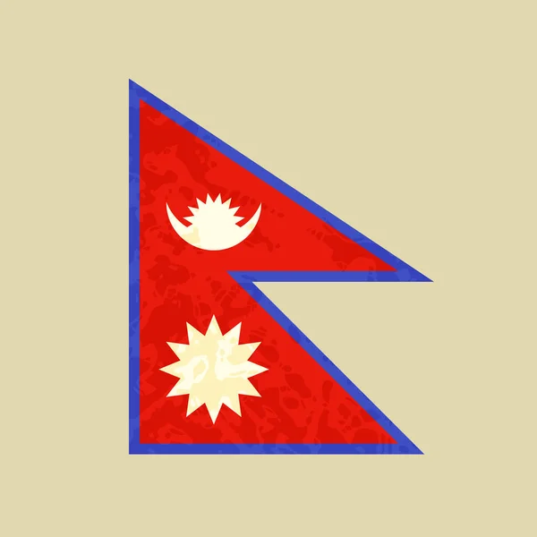 Прапор Непалу Прапор Легким Шліфуванням — стоковий вектор