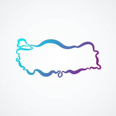 Türkiye 'nin mavi-mor gradyanı olan dış hat haritası.