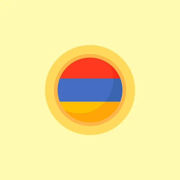 Σημαία Αρμενίας Στρογγυλό Πλαίσιο Στυλ Επίπεδου Σχεδιασμού — Διανυσματικό Αρχείο