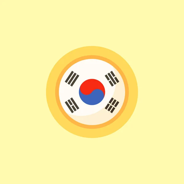 Flag South Korea Frame Flat Design Style — Stockový vektor