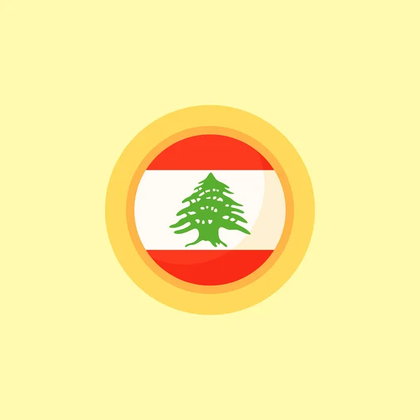 Flag Lebanon Frame Flat Design Style — Image vectorielle
