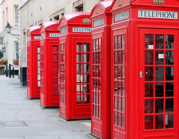 Cabines téléphoniques rouges Londres Monuments anglais britanniques — Photo