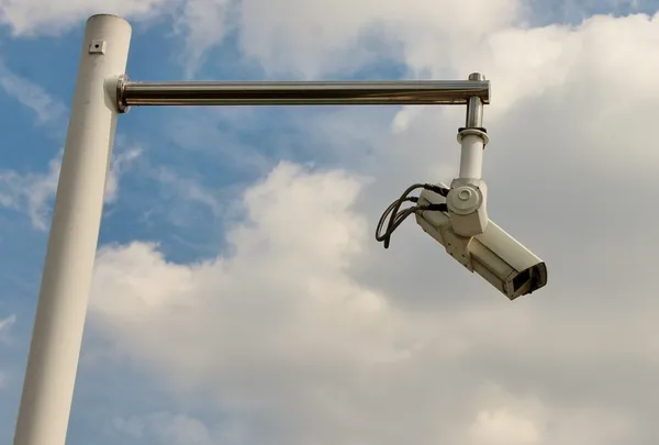 Security camera CCTV on pole — Stock Photo, Image