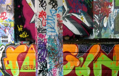 graffiti Abstract background at skate park London clipart