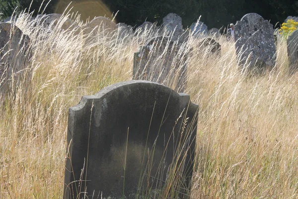 Mezarlık mezarlık halloween taş mezarlık mezar taşları ve mezarlar overgrown — Stok fotoğraf