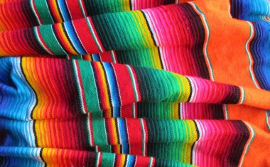 Mexicano Cinco de mayo Meksika arka plan panço çizgili ve parlak renkler İspanyol geleneksel İspanyol kültürü zanaat kumaş handwoven halı stok, fotoğraf, resim, resim ile fiesta,