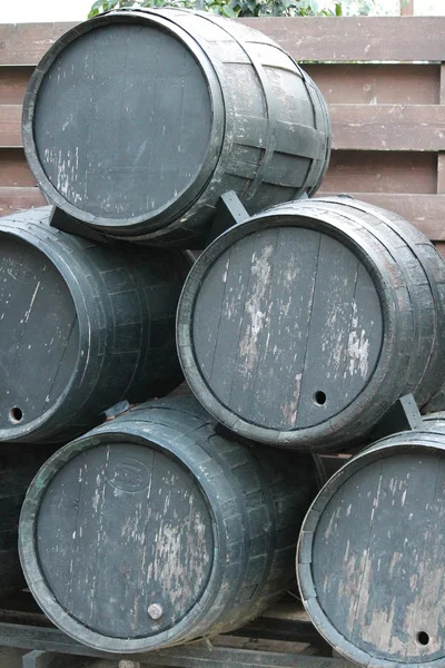 Wooden wine casks — Stock Photo, Image